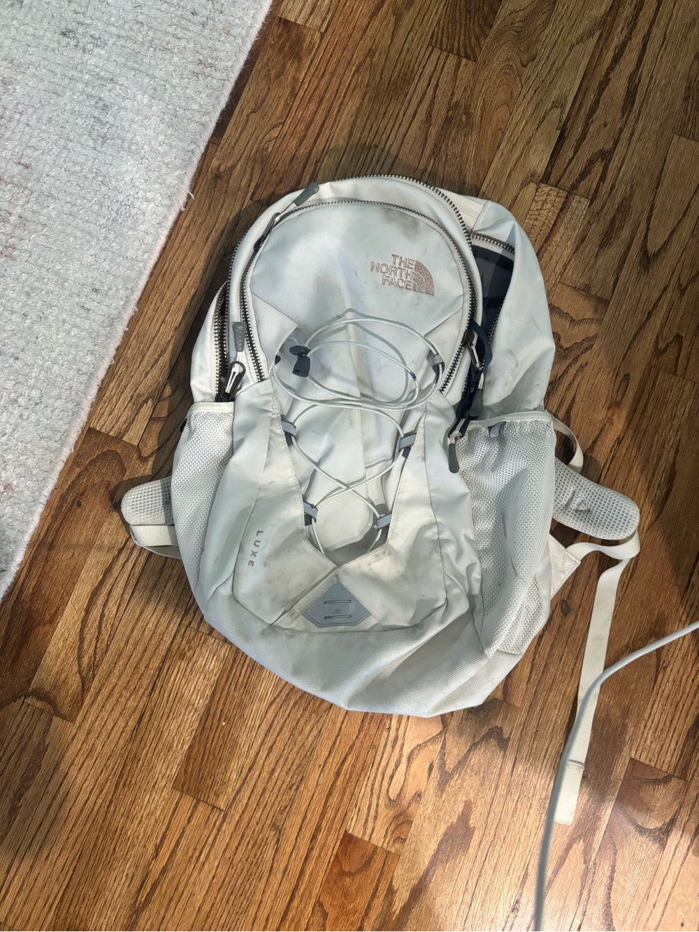 The North Face White Daypack Backpack with Front Elastic Cord 15L